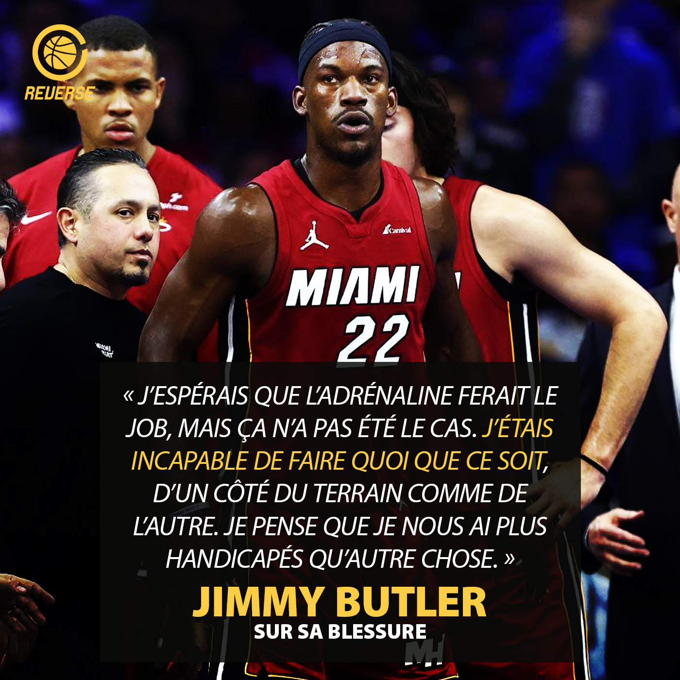 Jimmy Butler impuissant après sa blessure